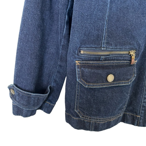 LRL Lauren Jeans Co Ralph Lauren Denim Snap Front Pockets Logo Jean Jacket 1X - Picture 6 of 7